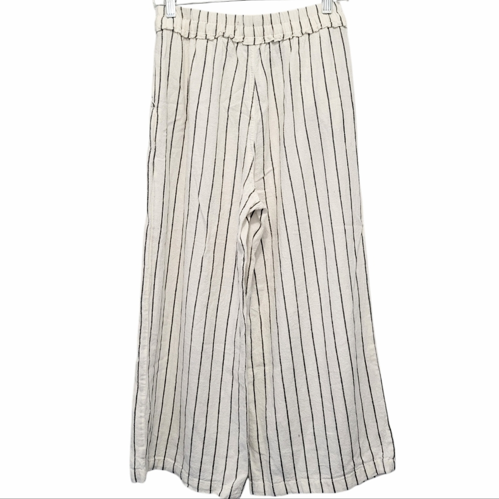 Rewash Striped Palazzo Wide Leg Pants Women's Small Linen Blend Beach Boho‎